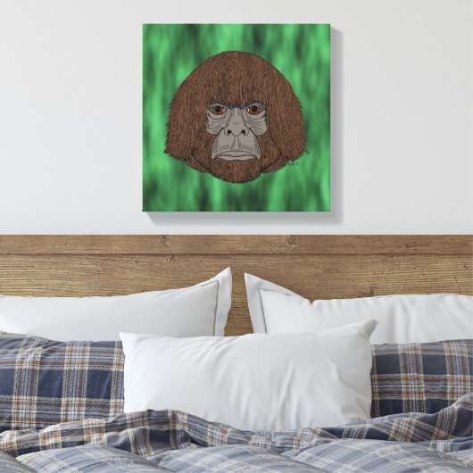 Bigfoot portret 2 (mensachtig) canvas afdruk (Insitu (Slaapkamer))