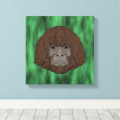 Bigfoot portret 2 (mensachtig) canvas afdruk (Insitu (Houten vloer))