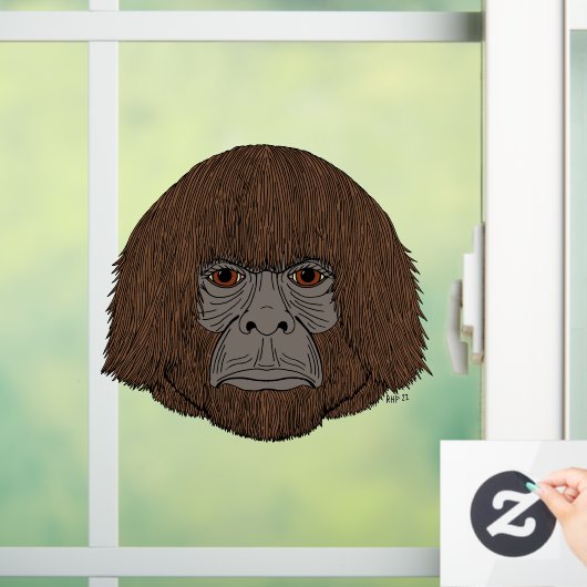 Bigfoot portret 2 (mensachtig) raamsticker (Huis)