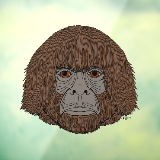 Bigfoot portret 2 (mensachtig) raamsticker (Vel 3)