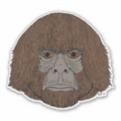 Bigfoot portret 2 (mensachtig) sticker (Voorkant)