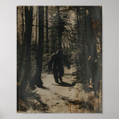 Bigfoot Poster Art Print, Scary Wall Art Painting  (Voorkant)