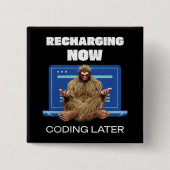 BigFoot Programmer Coder Software Developer Vierkante Button 5,1 Cm (Voorkant)