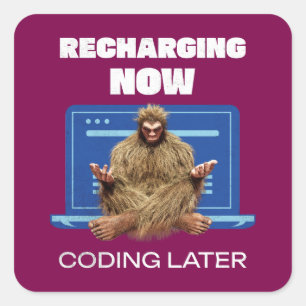 BigFoot Programmer Coder Software Developer Vierkante Sticker