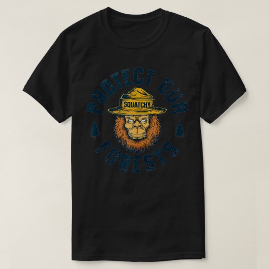 Bigfoot Protect Our Forests National Park Retro Sa T-shirt (Design voorkant)