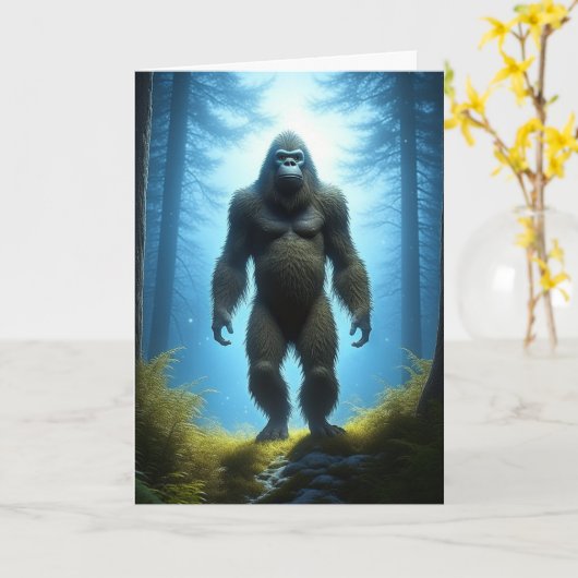 Bigfoot Pun Gelukkige Verjaardag Kaart (Gele Bloem)