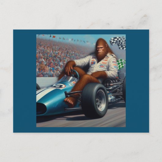 Bigfoot Racecar Briefkaart (Voorkant)