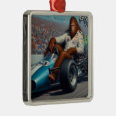 Bigfoot Racecar Metalen Ornament (Rechts)