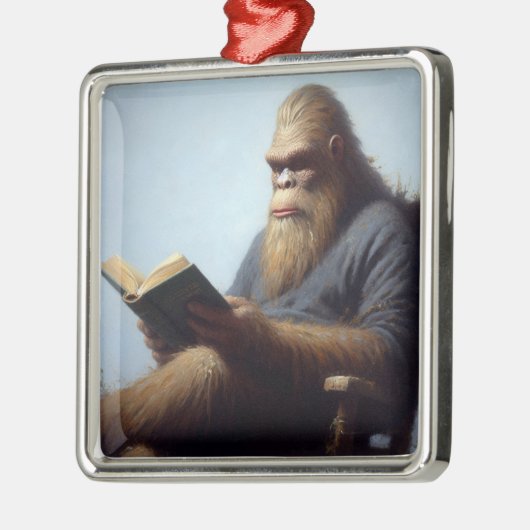Bigfoot Reading Metalen Ornament (Links)