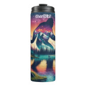 Bigfoot: reflectie op het bos, sterrenpieken thermosbeker (Voorkant)