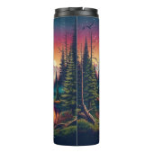Bigfoot: reflectie op het bos, sterrenpieken thermosbeker (Achterkant)
