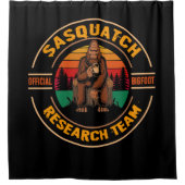 Bigfoot Research Team Retro Sasquatch Douchegordijn (Voorkant)