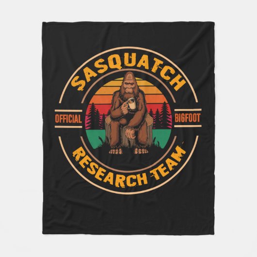 Bigfoot Research Team Retro  Sasquatch Fleece Deken (Voorkant)