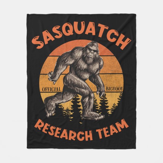 Bigfoot Research Team Retro  Sasquatch Fleece Deken (Voorkant)