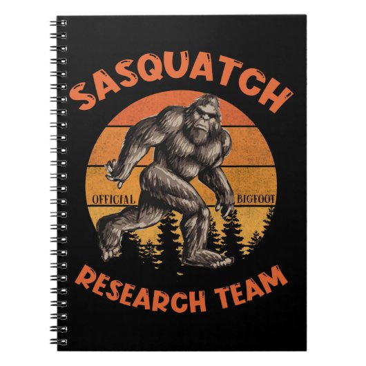 Bigfoot Research Team Retro  Sasquatch Notitieboek (Voorkant)