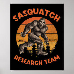 Bigfoot Research Team Retro  Sasquatch Poster