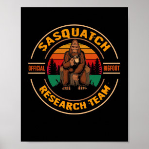 Bigfoot Research Team Retro  Sasquatch Poster