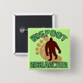 Bigfoot Researcher Vierkante Button 5,1 Cm (Voorkant /achterkant)