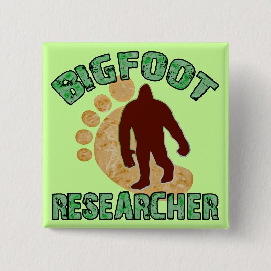 Bigfoot Researcher Vierkante Button 5,1 Cm (Voorkant)