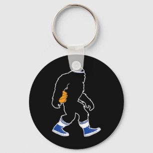 Bigfoot Retro Bysketbyll Gift voor Squatch Believe Sleutelhanger