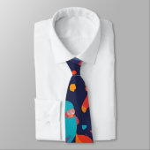 Bigfoot Retro Kleurrijk Gepersonaliseerd Patroon Stropdas (Gebonden)