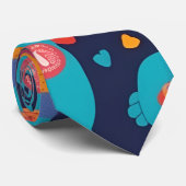 Bigfoot Retro Kleurrijk Gepersonaliseerd Patroon Stropdas (Opgerold)
