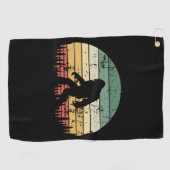 Bigfoot Retro Sunset Gift Golfhanddoek (Horizontaal)