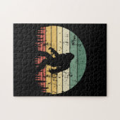 Bigfoot Retro Sunset Gift Legpuzzel (Horizontaal)
