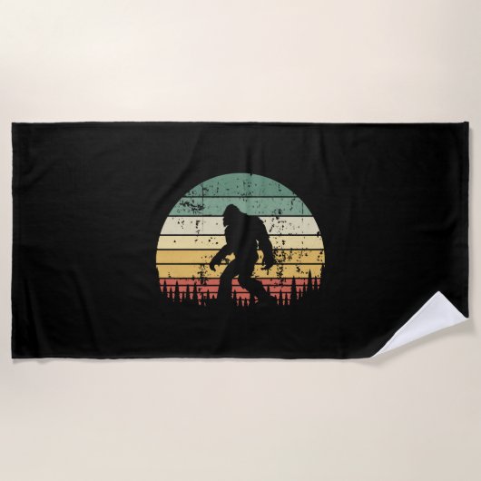 Bigfoot Retro Sunset Gift Strandlaken (Voorkant)