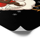 Bigfoot Ridder Kip Herten Kerst Kip Kerstmis Poster (Hoek)