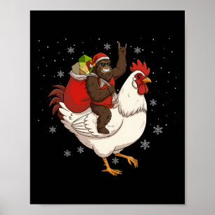 Bigfoot Ridder Kip Herten Kerstmis Kip Kerstmis Poster