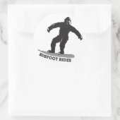 Bigfoot Rides! Ronde Sticker (Tas)