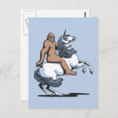 Bigfoot Riding a Unicorn Briefkaart (Voorkant / Achterkant)