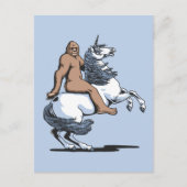 Bigfoot Riding a Unicorn Briefkaart (Voorkant)