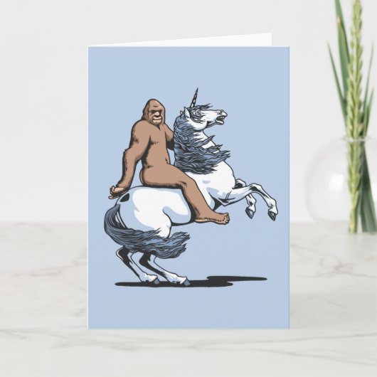 Bigfoot Riding a Unicorn Kaart (Voorkant)