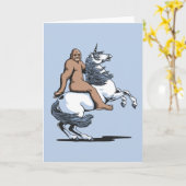 Bigfoot Riding a Unicorn Kaart (Gele Bloem)