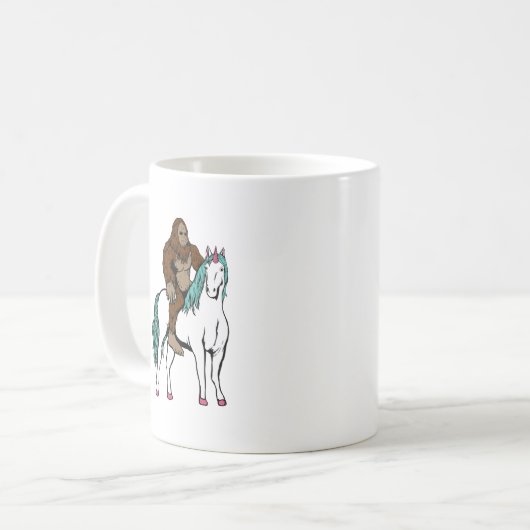 Bigfoot Riding a Unicorn Koffiemok (Voorkant links)