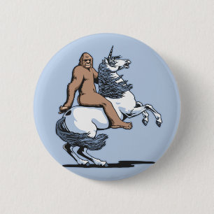 Bigfoot Riding a Unicorn Ronde Button 5,7 Cm