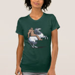 Bigfoot Riding a Unicorn T-shirt<br><div class="desc">Bigfoot,  ook bekend als: Sasquatch,  rijdt op een witte eenhoorn genaamd Eunice. Vectortekening van grafische tablet,  kleur,  op t-shirts,  overhemden,  kaarten,  geschenken.</div>