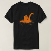 Bigfoot Riding Loch Ness Monster Cute Sasquatch Gi T-shirt (Design voorkant)
