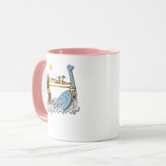 Bigfoot Riding Loch Ness Monster Funny Conspiracy Mok (Voorkant links)