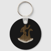 Bigfoot Riding Loch Ness Monster Funny Sasquatch  Sleutelhanger (Voorkant)