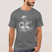 Bigfoot Riding Loch Ness Monster Funny UFO Sasquat T-shirt (Voorkant)