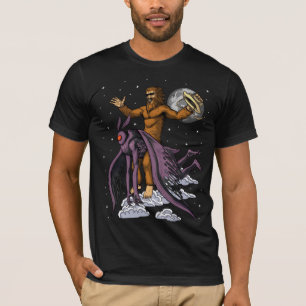 Bigfoot Riding Mothman T-shirt