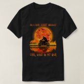 Bigfoot Riding Motorcycle on a Dark Desert Highway T-shirt (Design voorkant)