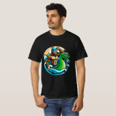 Bigfoot Riding Nessie T-shirt (Voorkant volledig)