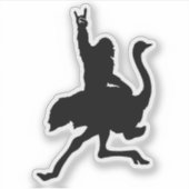 Bigfoot Riding Ostrich Sticker (Voorkant)