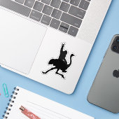 Bigfoot Riding Ostrich Sticker (Laptop met iPhone)