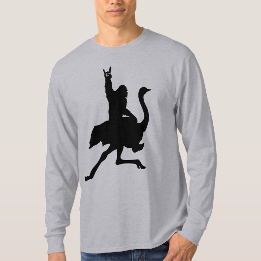 Bigfoot Riding Ostrich T-shirt (Voorkant)