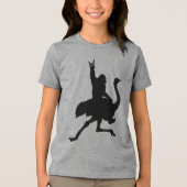 Bigfoot Riding Ostrich Tri-Blend Shirt (Voorkant)
